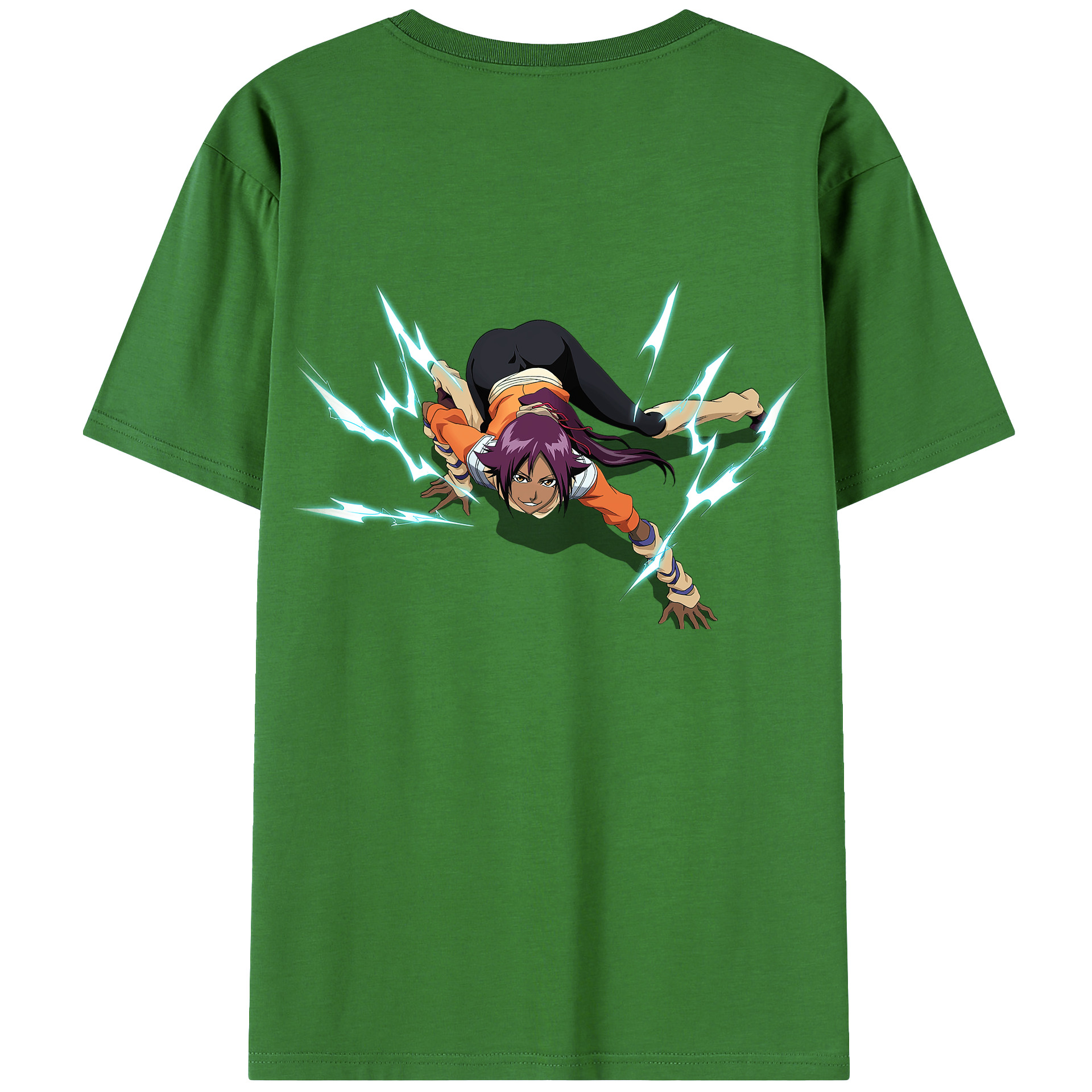 （画像用） ブリーチ 四楓院 夜一（しほういん よるいち） BLEACH Shihouin Yoruichi レディース半袖Tシャツ(バックプリント)